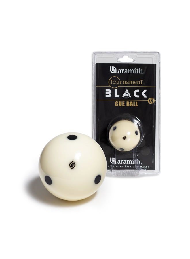 Aramith Tournament Black Billiard Pool Cue Ball 2 1/4" 6 Black Dots in a Blister - Image 1
