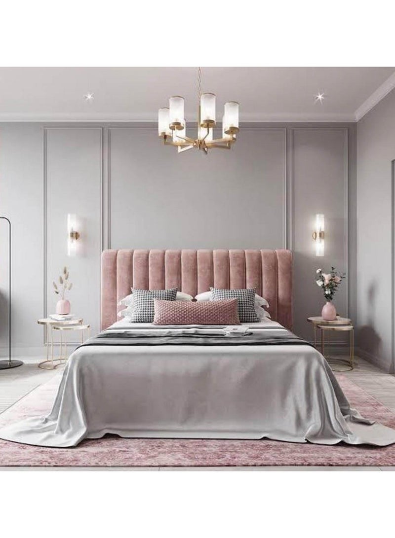 Malazhouse Button tufted bed, Kashmir - 180cm - in soft fabric with a button-tufted headboard - 180 cm - Dimensions: 120cm height x 195cm length – 195L x 120H x 180W - Image 1