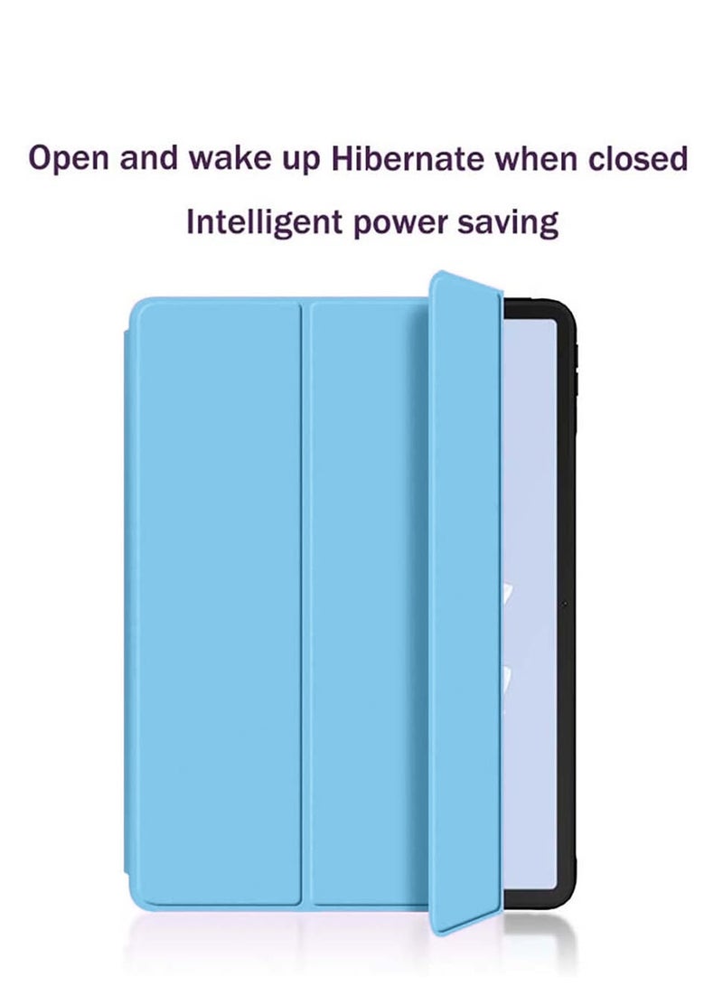 Wtech Honor Pad V9 11.5 2024 (11.5 inches) Smart Flip Auto Awake/Auto Sleep Leather Texture with Pen Holder Case Cover (TCFPSR) - Sky Blue - Image 4