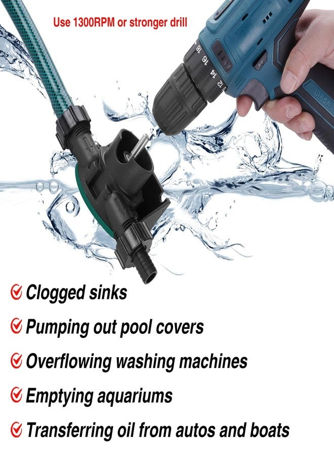 TRUPOW Self-Priming Mini Hand Water Transfer Drill Pump Kit with Water Hose & Oil Hose for Home Water Oil Fluid Transfer - Image 5
