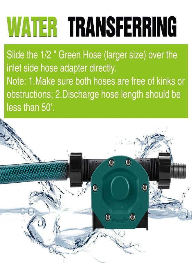 TRUPOW Self-Priming Mini Hand Water Transfer Drill Pump Kit with Water Hose & Oil Hose for Home Water Oil Fluid Transfer - Image 3