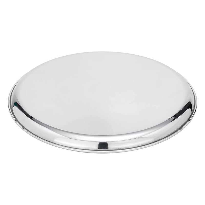 Next Future Stainless Steel Large Full Breakfast Lunch Dinner Plates with Mirror Polish Heavy Gauge Round Full China Plate Set of 6 Diameter 11 Inches 28 cms Full Plate 11 Inches - Image 3