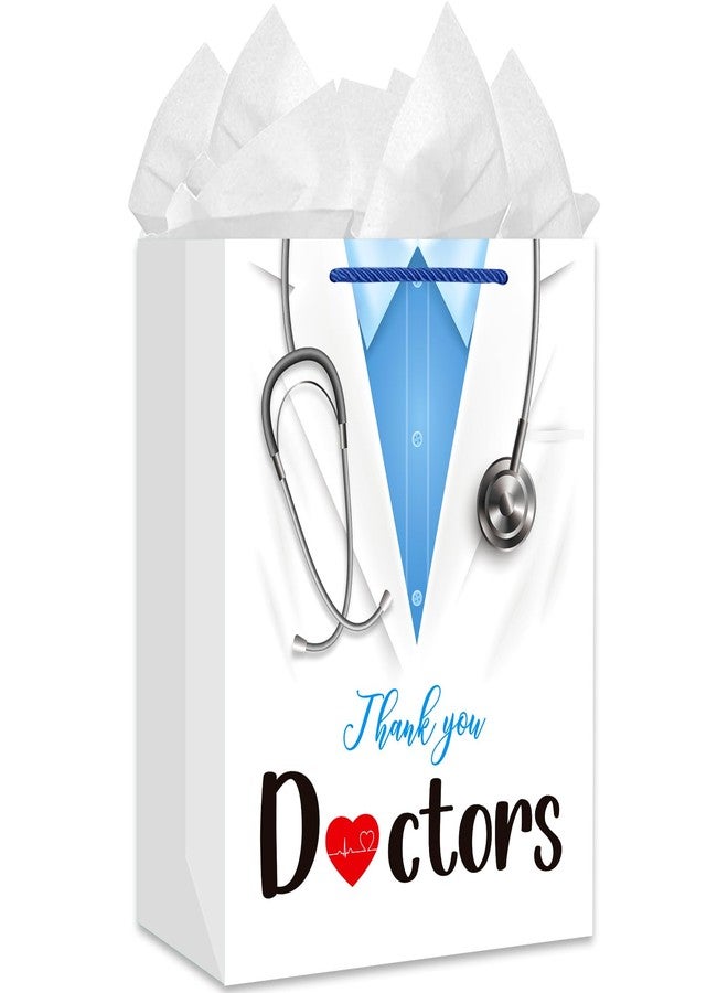 JUESMOS Thank You Doctors Gift Bags with Wrapping Tissue Papers Doctor Appreciation Day Gift Bag 13" Large Gifts Bag with Handle Nurse Week Gifts Bag for Doctor Medical Healthcare Workers - Image 1