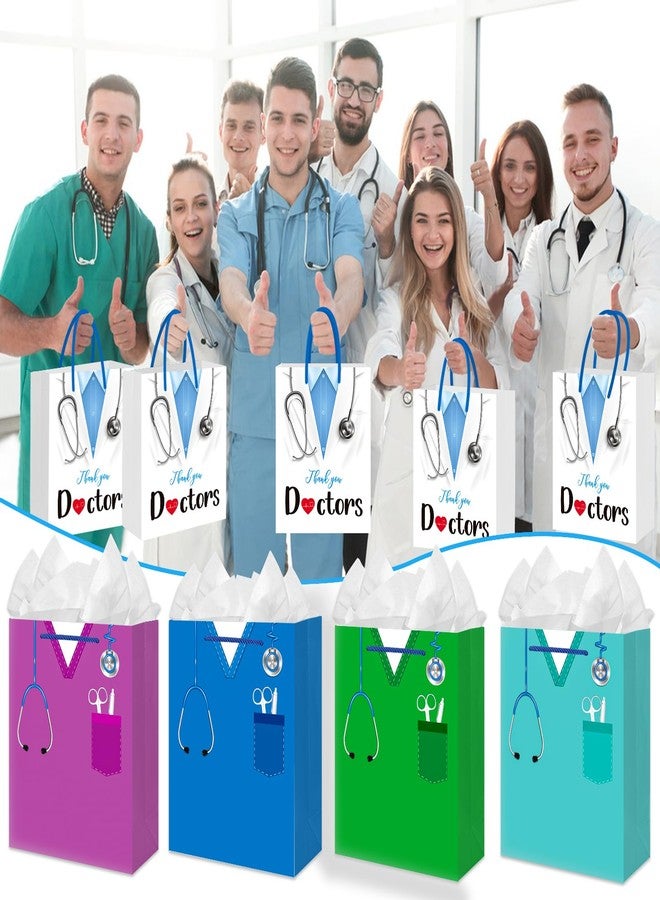 JUESMOS Thank You Doctors Gift Bags with Wrapping Tissue Papers Doctor Appreciation Day Gift Bag 13" Large Gifts Bag with Handle Nurse Week Gifts Bag for Doctor Medical Healthcare Workers - Image 4