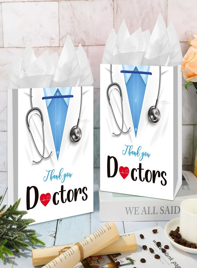 JUESMOS Thank You Doctors Gift Bags with Wrapping Tissue Papers Doctor Appreciation Day Gift Bag 13" Large Gifts Bag with Handle Nurse Week Gifts Bag for Doctor Medical Healthcare Workers - Image 3