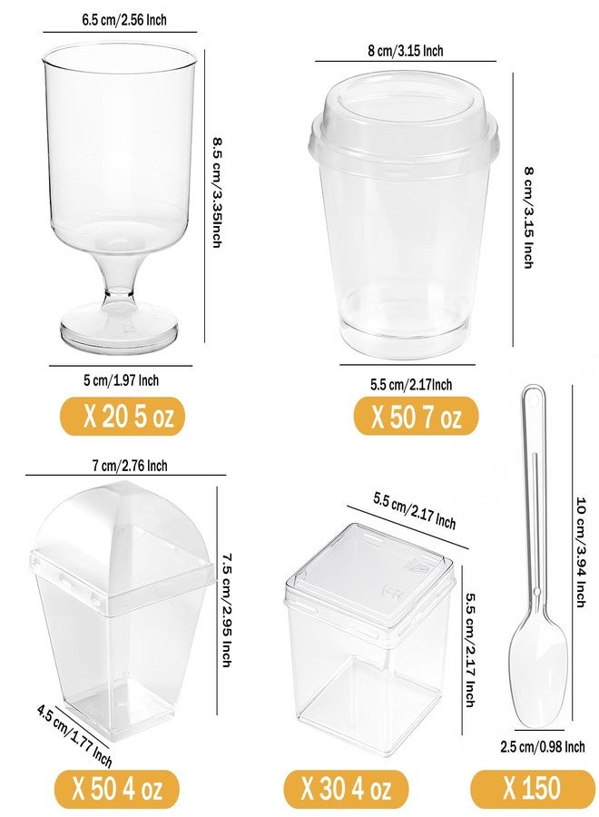 LifeIdeas 430 Pack Mini Dessert Cups with Spoons and lids - Image 2