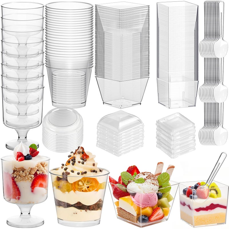 LifeIdeas 430 Pack Mini Dessert Cups with Spoons and lids - Image 1