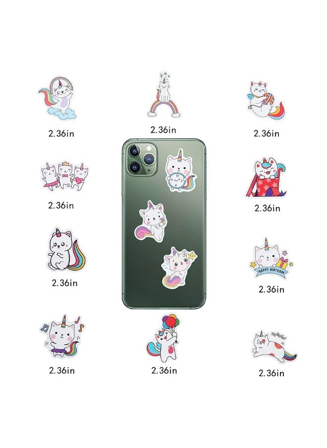 Cleverplay - 100 Pack Caticorn Stickers, Cat Unicorn Party Favors, Birthday Decorations - Image 1