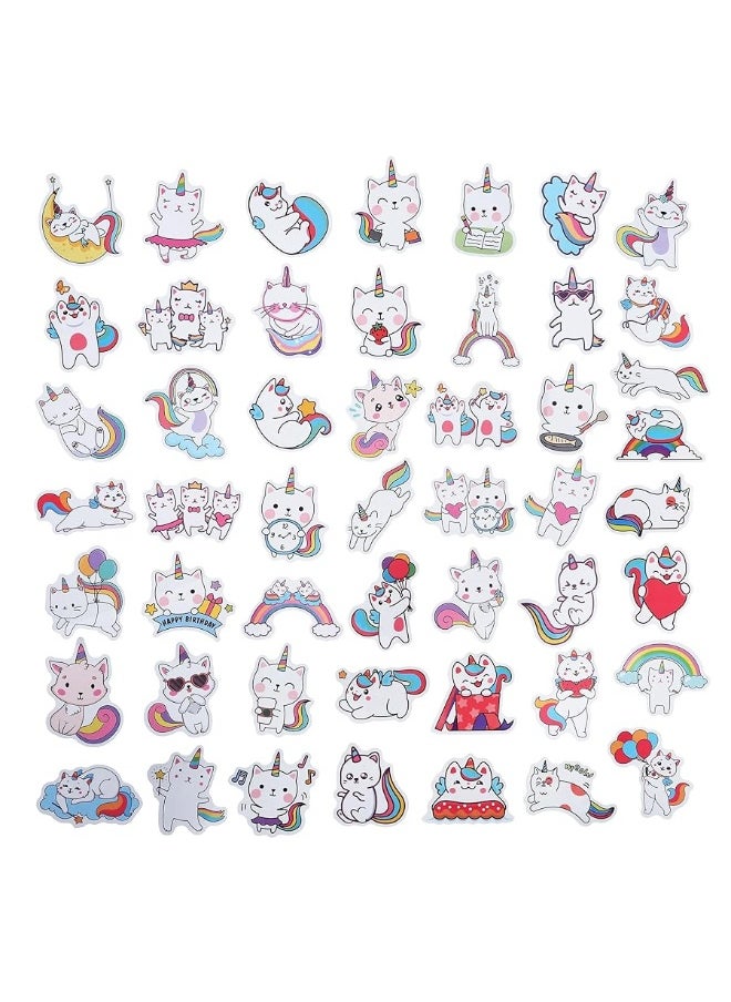 Cleverplay - 100 Pack Caticorn Stickers, Cat Unicorn Party Favors, Birthday Decorations - Image 1