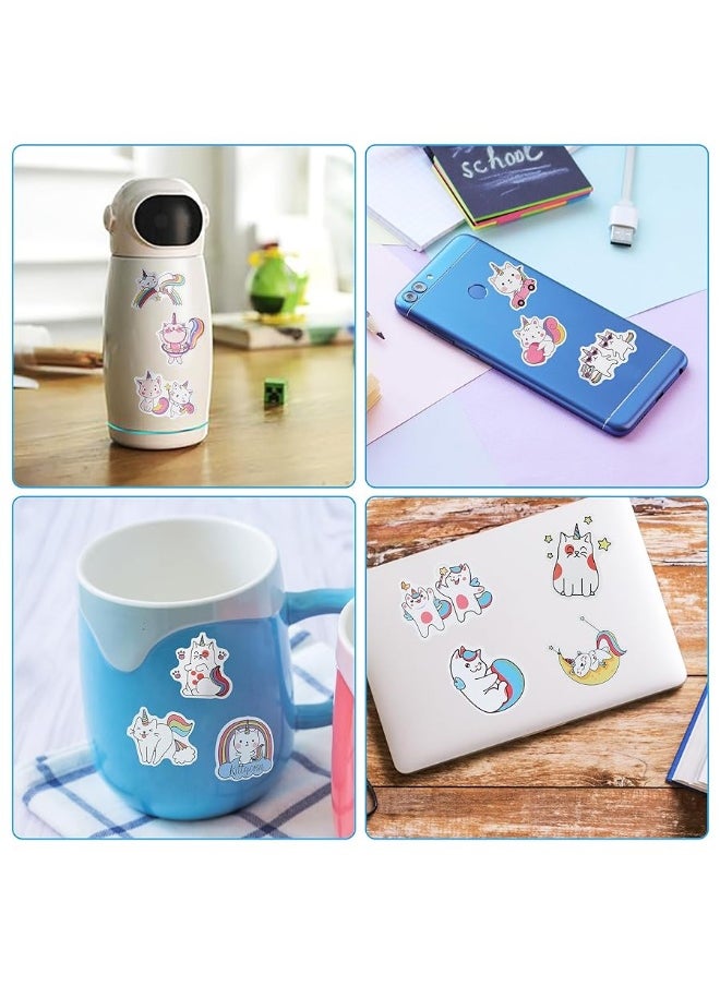 Cleverplay - 100 Pack Caticorn Stickers, Cat Unicorn Party Favors, Birthday Decorations - Image 1