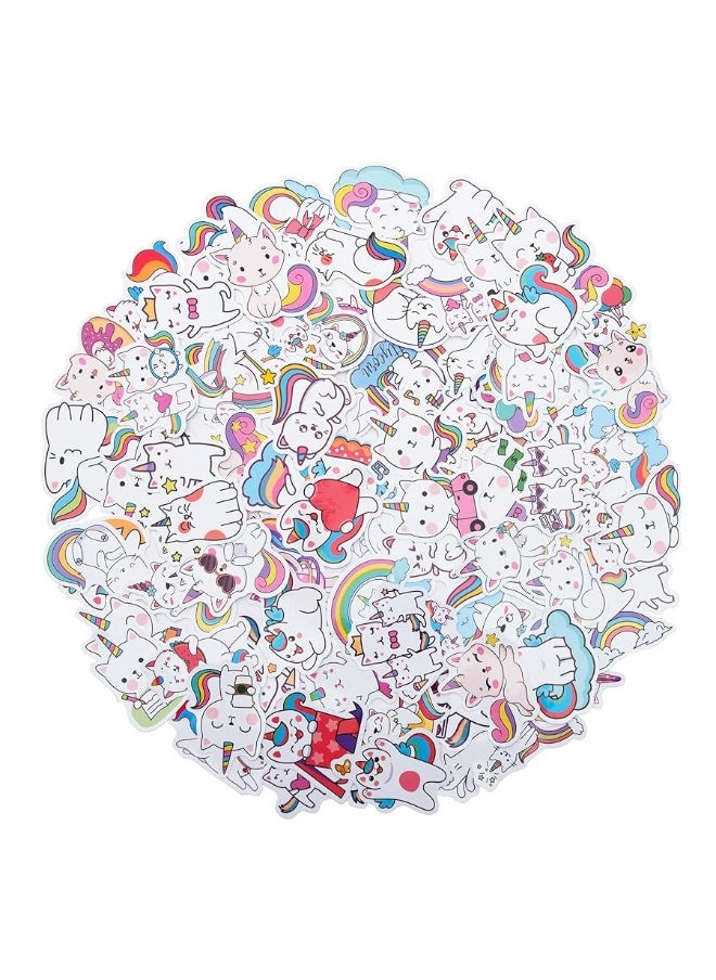 Cleverplay - 100 Pack Caticorn Stickers, Cat Unicorn Party Favors, Birthday Decorations - Image 1
