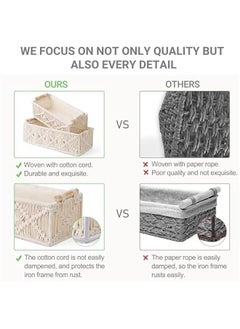 TRASSLE Macrame Storage Baskets Boho Decor Box Handmade Woven Decorative Countertop Toilet Tank Shelf Cabinet Organizer for Bedroom Livingroom Home, 2 pack  - Image 5
