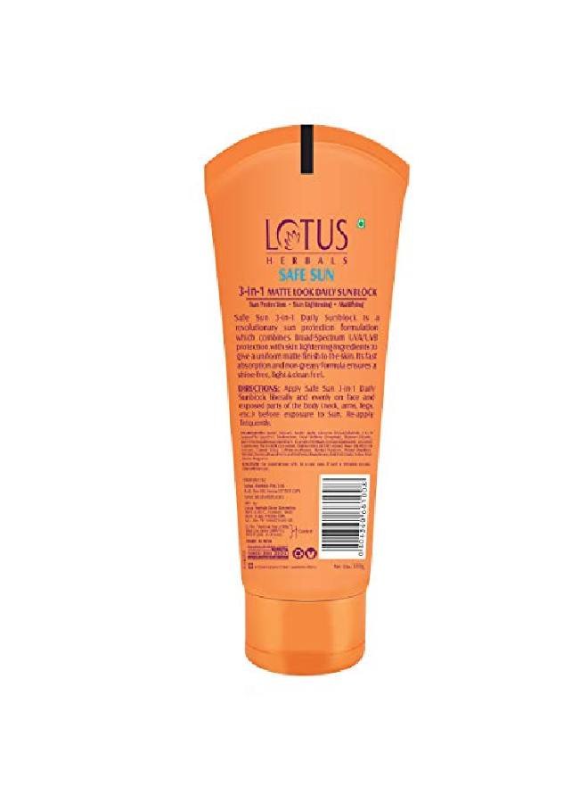 LOTUS HERBALS Safe Sun 3In1 Matte Look Daily Sunblock Spf 40 ; 100G  - Image 3