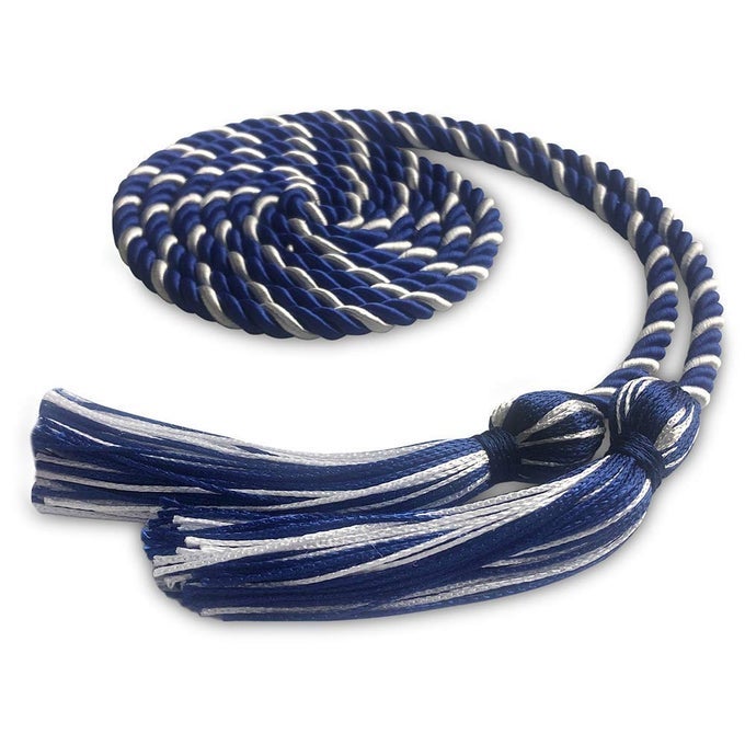 Single Honor Cord TwoColor Royal BlueWhite