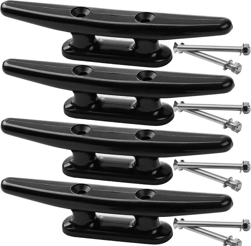 OSTARE Nylon Cleat Boat Kayak Cleat 4",5",6",8",4 Pack (4" Black) - Image 1