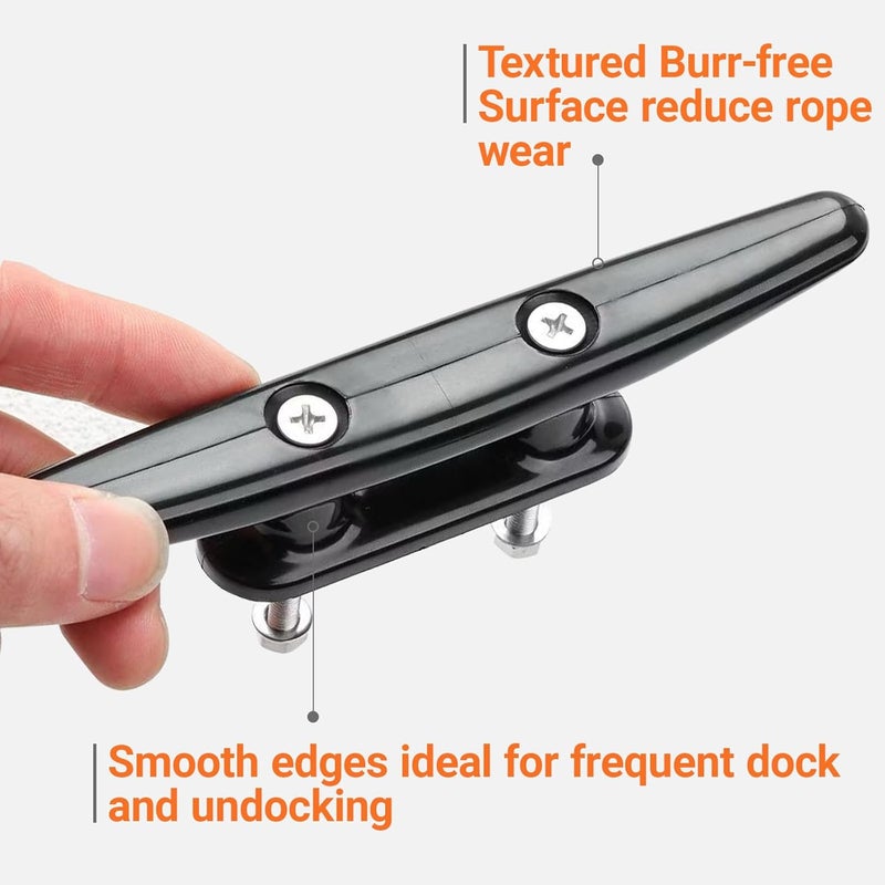 OSTARE Nylon Cleat Boat Kayak Cleat 4",5",6",8",4 Pack (4" Black) - Image 3