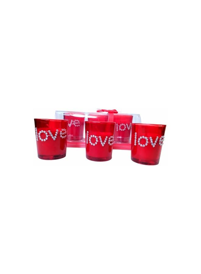 The Bros FAM 3pcs Red Candles for Valentines Day Decor - Love Candle Gift Set For Women Men - Hand Jeweled Design Valentine Candles - Image 3