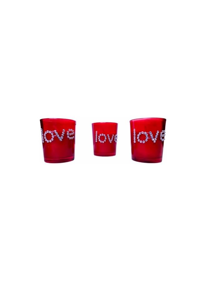The Bros FAM 3pcs Red Candles for Valentines Day Decor - Love Candle Gift Set For Women Men - Hand Jeweled Design Valentine Candles - Image 4