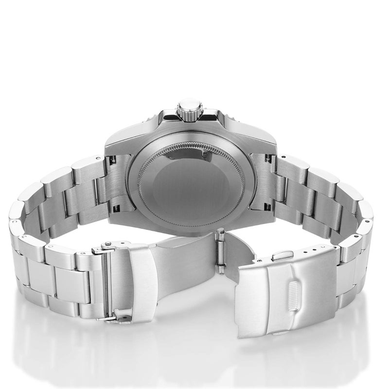 ADDIESDIVE ساعة كواتز ستيل للغوص للرجال 200 م بقرص أسود وحافة خضراء بتصميم فريد مضيء - Image 4