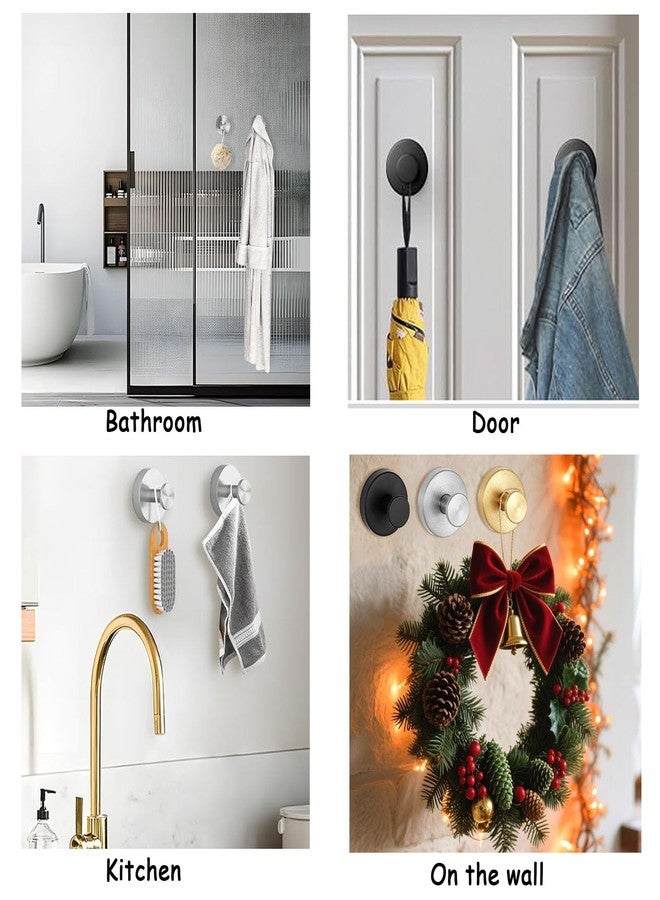 TMOST Suction Cup Hooks for Door Wreath Kitchen/Bathroom/Shower Towel Hooks Upgraded No-Drill Wreath Hangers for Front Door 2 Pack Heavy Duty Suction Cup Hooks UP to 15lbs (Silver) - Image 5