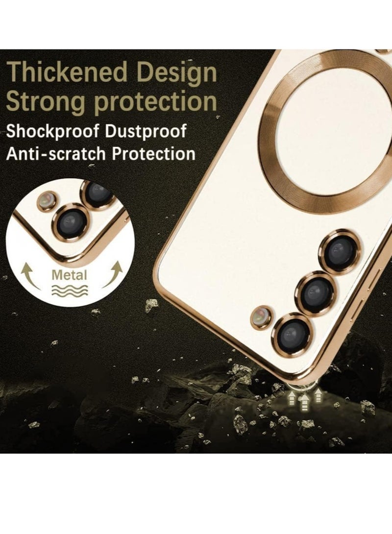 إلترازون Magnetic Clear Case for Samsung Galaxy S23 Plus with Camera Lens Protector Magsafe Compatible Electroplated Soft TPU Shockproof Anti-Scratch Phone Case - Image 3