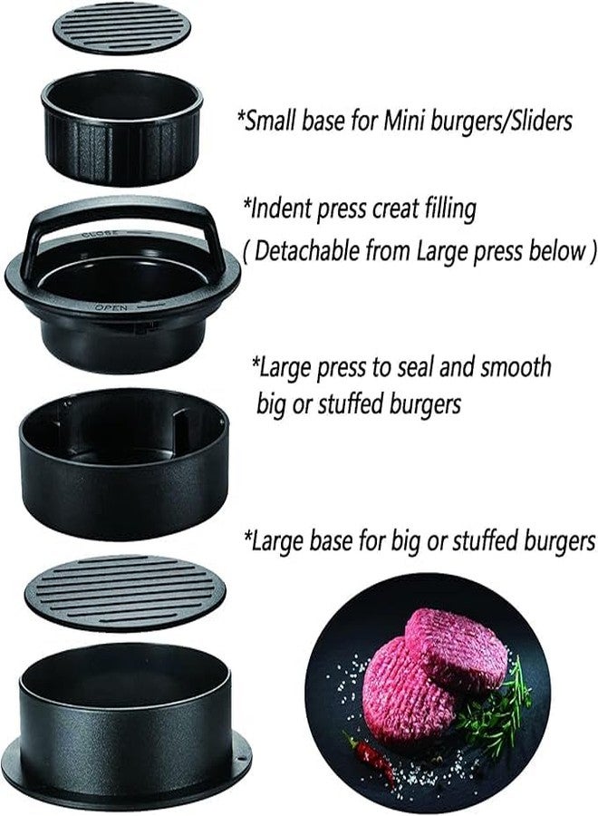 GNOLY Burger Press Patty Maker, 3-in-1 Hamburger Press Patty Maker, Burger Patty Maker, Different Sized Burger Press Mold for Kitchen Cooking Gadgets (1Pcs) - Image 2