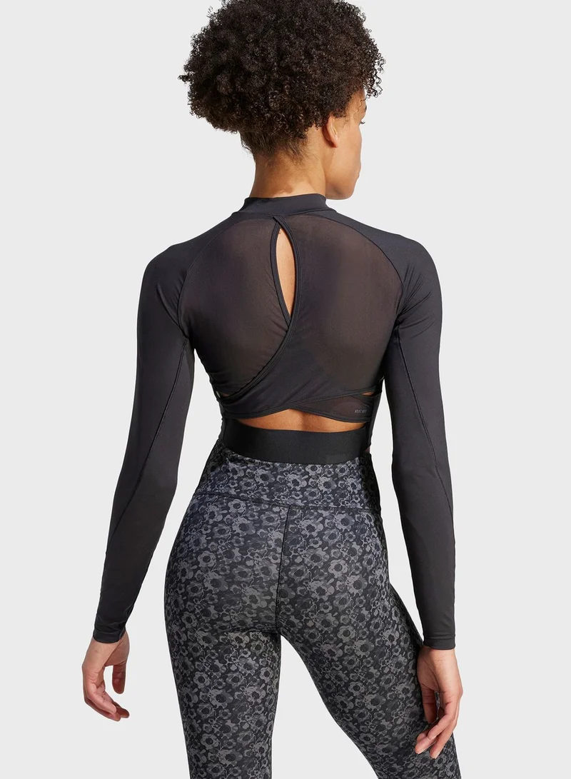Adidas Hiit Heat.Rdy Long-Sleeve Top Crop Top