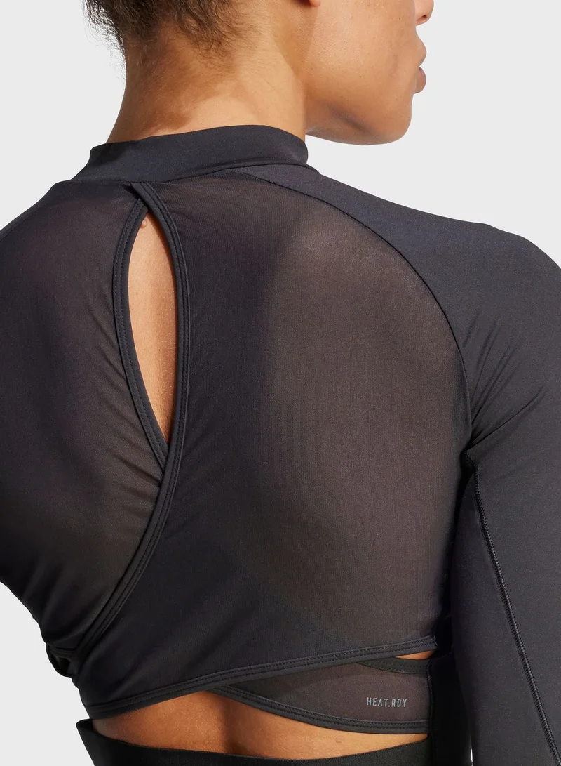 Adidas Hiit Heat.Rdy Long-Sleeve Top Crop Top