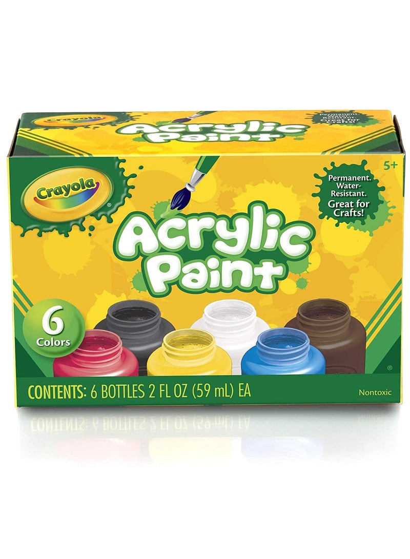 Crayola Acrylic Paint Set 2oz 6ct - Image 1