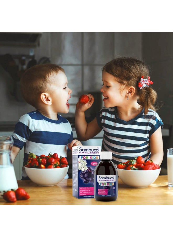 Sambucol Sambucol Black Elderberry Syrup for Kids - Kids Elderberry Syrup, Added Vitamin C, Black Elderberry Syrup for Kids, Sambucus Elderberry Kids Syrup For Immune Support, Delicious Berry Taste - 7.8 Fl Oz  - Image 3