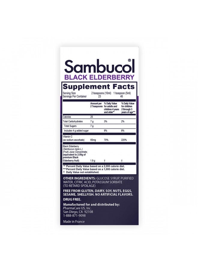 Sambucol Sambucol Black Elderberry Syrup for Kids - Kids Elderberry Syrup, Added Vitamin C, Black Elderberry Syrup for Kids, Sambucus Elderberry Kids Syrup For Immune Support, Delicious Berry Taste - 7.8 Fl Oz  - Image 4