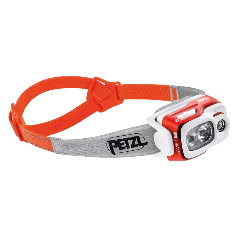 PETZL, Swift Rl Lamp Orange, Compact, Very Powerful and Rechargeable headlamp Featuring Reactive LightingÂ® Technology. 900 lumens. - Image 1