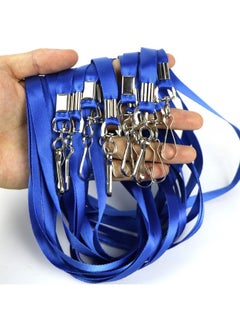 Beebel Blue Lanyard Bulk Lanyards For Id Badges Flat Lanyard With Badge Clip Swivel Hook 50 Pack  - Image 4