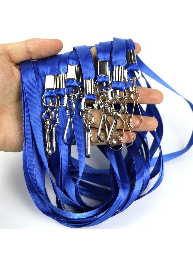 Beebel Blue Lanyard Bulk Lanyards For Id Badges Flat Lanyard With Badge Clip Swivel Hook 50 Pack - Image 4