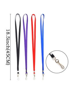 Beebel Blue Lanyard Bulk Lanyards For Id Badges Flat Lanyard With Badge Clip Swivel Hook 50 Pack  - Image 2