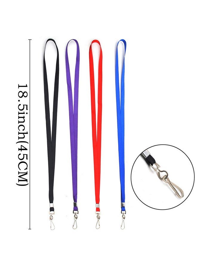 Beebel Blue Lanyard Bulk Lanyards For Id Badges Flat Lanyard With Badge Clip Swivel Hook 50 Pack - Image 2