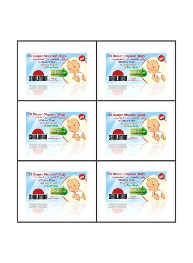 Shalimar 90 Pcs - Baby Diaper Disposable Bags – 30.5 x 40.5 cm – Leak-Proof, Odor-Sealing Disposable Pouches for Diapers, Sanitary Waste & Travel Use - Image 2