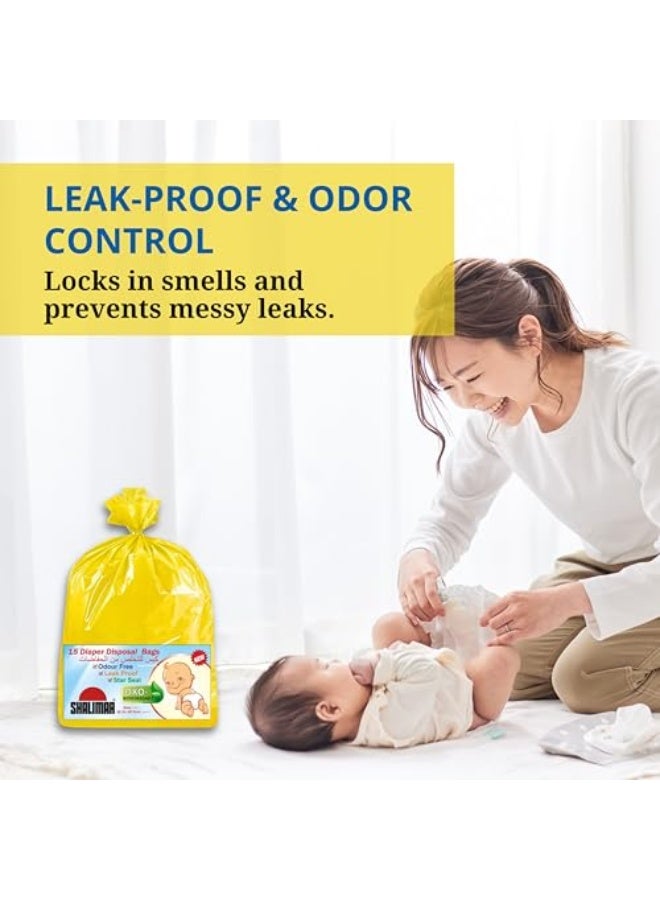 Shalimar 90 Pcs - Baby Diaper Disposable Bags – 30.5 x 40.5 cm – Leak-Proof, Odor-Sealing Disposable Pouches for Diapers, Sanitary Waste & Travel Use - Image 3