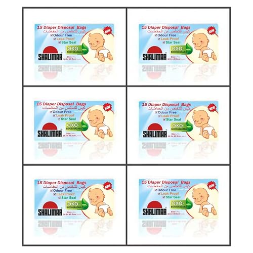 Shalimar Premium OXO Biodegradable Disposable Diaper Bag, 90 Bags, 30.5x40.5 cm, Yellow - Image 3