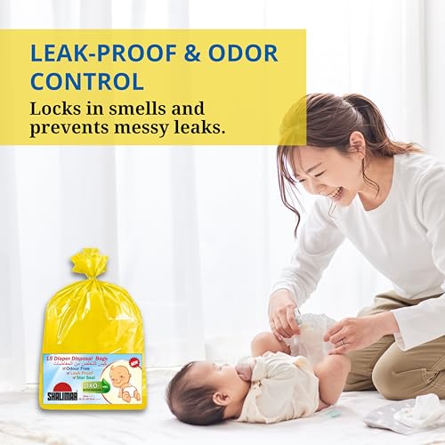 Shalimar Premium OXO Biodegradable Disposable Diaper Bag, 90 Bags, 30.5x40.5 cm, Yellow - Image 4