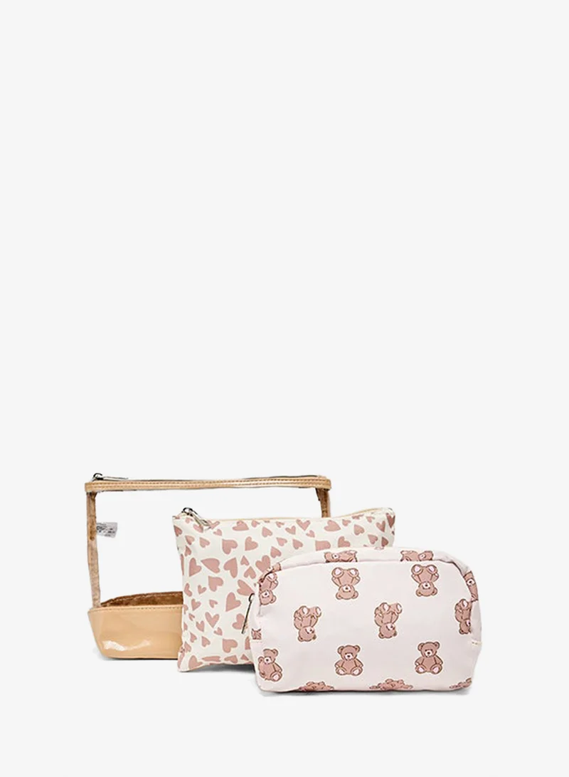 3 Pack Cosmetic Pouch Set