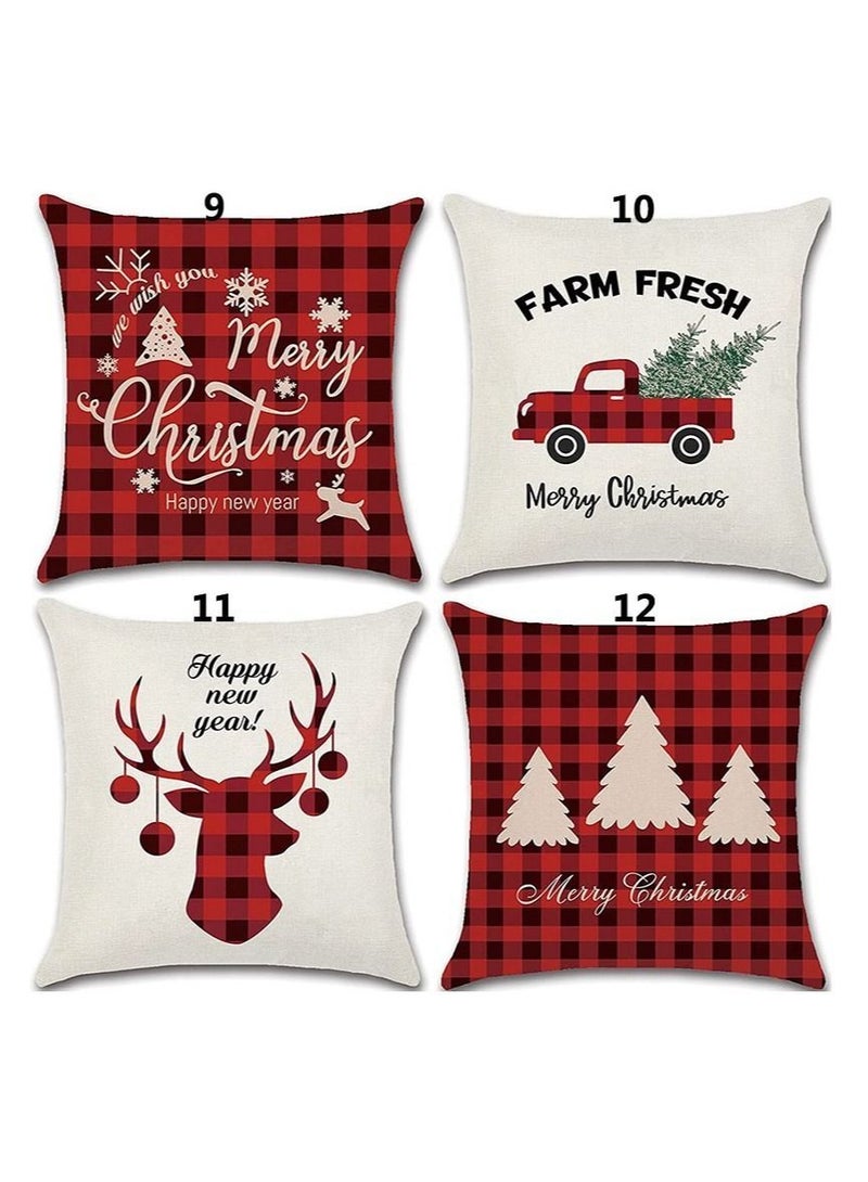 Y&D 4Pcs christmas pillow case cover cushion for home decor 45*45cm
