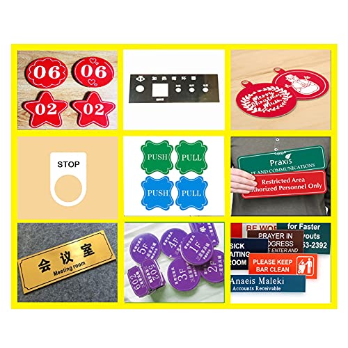 XLNT TECH XLNTTECH 100% Laser Engraving Double Color Sheet (7" x 11“ x .040”, 12 Pieces & 12 Colors) for Interior Signs, Badges. - Image 4