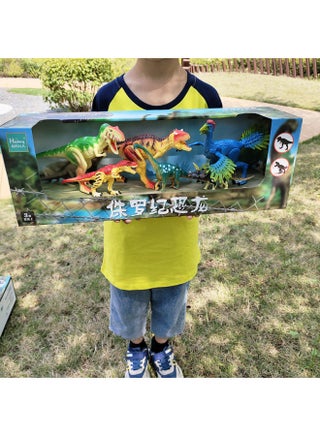 Soft Large Joint Movable Dinosaur Model Toy Tyrannosaurus Rex Ice Ridge Dragon Children's Dinosaur World Gift Box-Color:Colorful Three Big Three Small Tails Feather Dragon Beef Dragon Tyrannosaurus - pzsku/ZB5CCAD206096D9A79212Z/45/1745567141/74750fad-d684-46e6-97ce-3793cdc557b1
