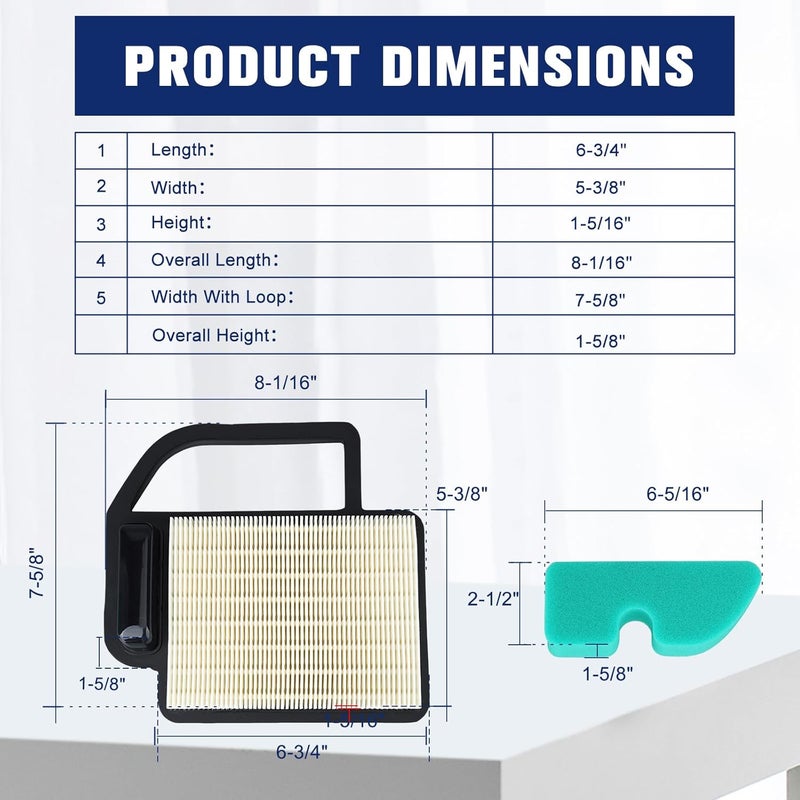 Powtol 20 083 02-S Air Filter+52 050 02-S Oil Filter fits Kohler Courage 15 16 17 18 19 20 21 22 HP YTH21K46 YTH20K46 Engines KH-20-083-02-S KH-20-883-02-S1 - Image 3