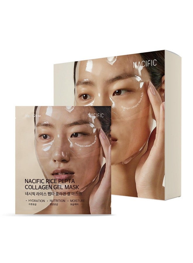 NACIFIC Collagen Gel Facial Mask (Rice Peptide) 4EA Set Hydrogel Deep Korean Face Mask Hydrating Overnight Elasticity Firming Pore Minimizing for All skin types Christmas gift - Image 1