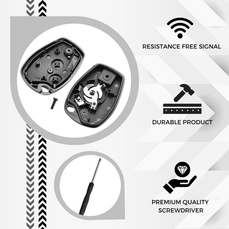 Keycept Premium 2 Button Remote Key Shell for Renault Duster, Logan, Lodgy, Kwid, Nissan Terrano, Mahindra Verito - Durable Key housing/Body/case Replacement. - Image 4