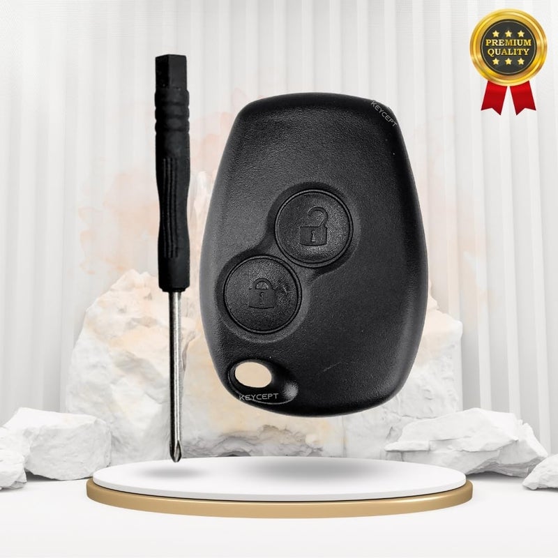 Keycept Premium 2 Button Remote Key Shell for Renault Duster, Logan, Lodgy, Kwid, Nissan Terrano, Mahindra Verito - Durable Key housing/Body/case Replacement. - Image 2