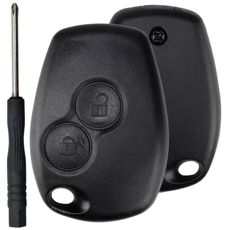 Keycept Premium 2 Button Remote Key Shell for Renault Duster, Logan, Lodgy, Kwid, Nissan Terrano, Mahindra Verito - Durable Key housing/Body/case Replacement. - Image 1