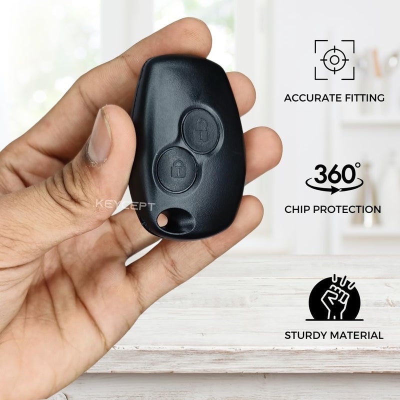 Keycept Premium 2 Button Remote Key Shell for Renault Duster, Logan, Lodgy, Kwid, Nissan Terrano, Mahindra Verito - Durable Key housing/Body/case Replacement. - Image 3
